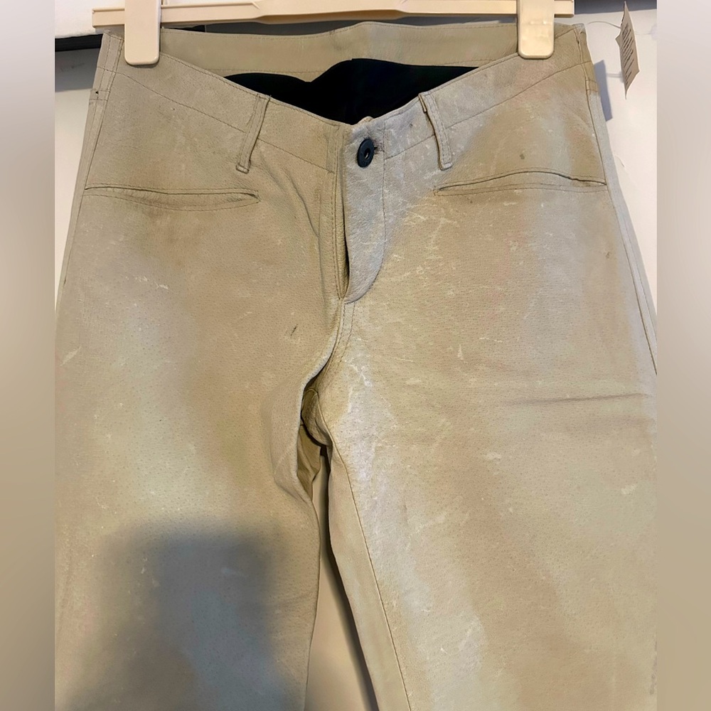 Diesel light green hombre leather pants
